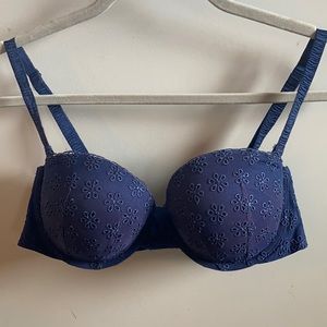 Aerie navy blue balconette bra 36C